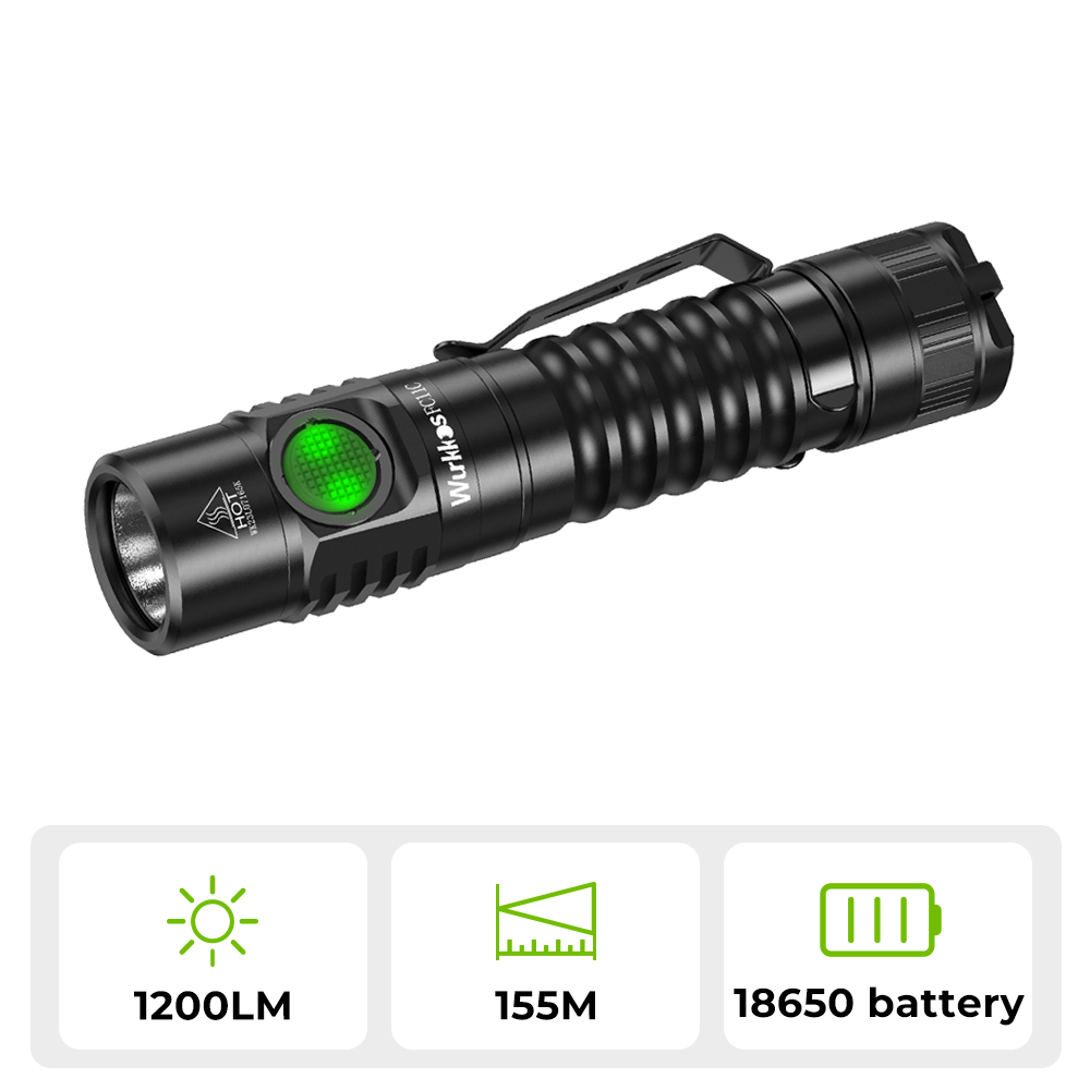 Wurkkos FC11C Nichia 519A 18650 flashlight, official Wurkkos product photo.