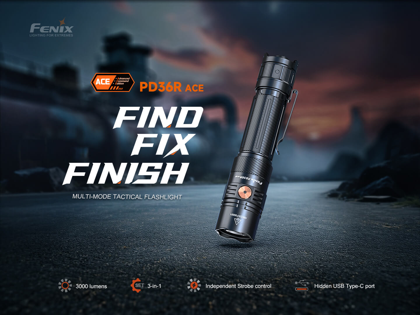 Fenix PD36R ACE kit contents, official photo