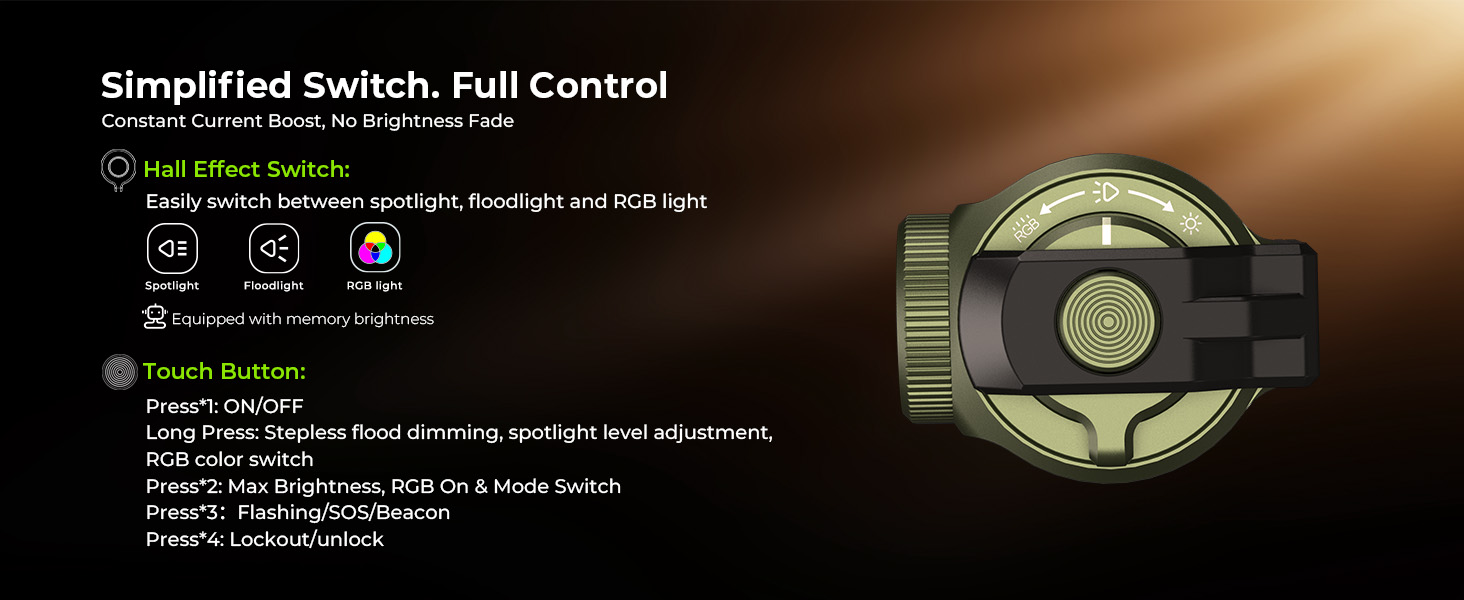 Wurkkos K1 Hall-effect switch and touch button graphic